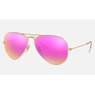 AVIATOR FLASH LENSES
Lenses: Cyclamen Mirror  +  Frame: Gold