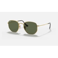 HEXAGONAL FLAT LENSES
Lenses: Green Classic  +  Frame: Gold
